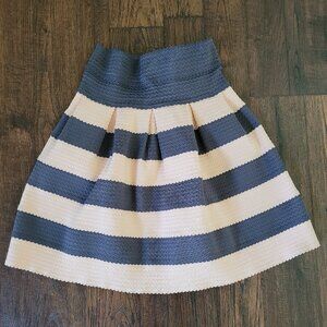 Anthropologie Girls From Savoy Striped Ponte Bell Skirt Elastic Medium Large P